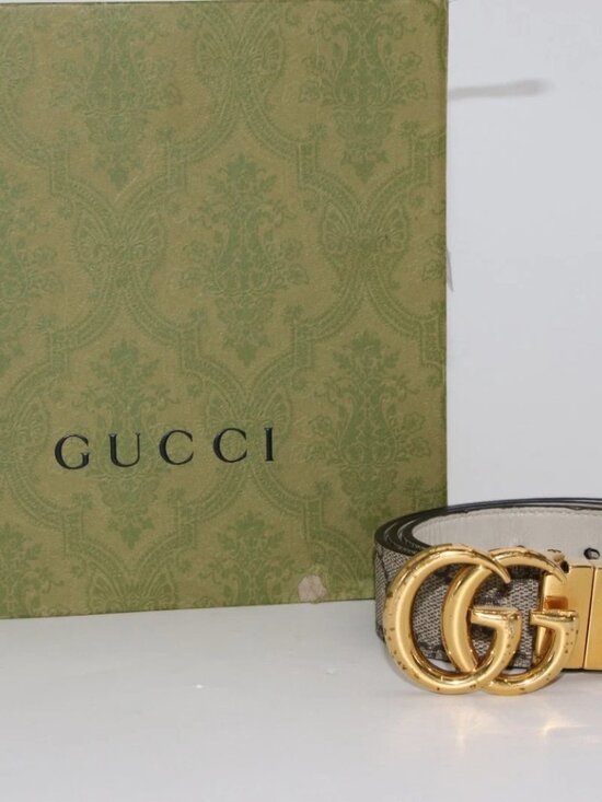 GUCCI GG Marmont 659417 Reversible Thin Belt Size 80/32